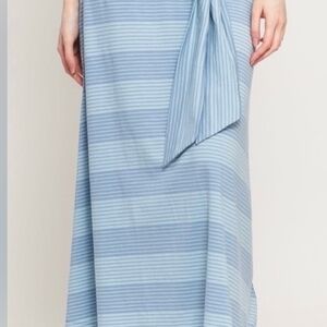 Patagonia Blue Maxi A-Line Skirt with Tie Front